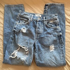 We The Free distressed capris